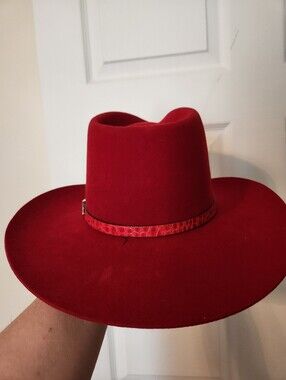 Bradford Western by Resistol, Red Cowboy hat, Wool sz 6 3/4